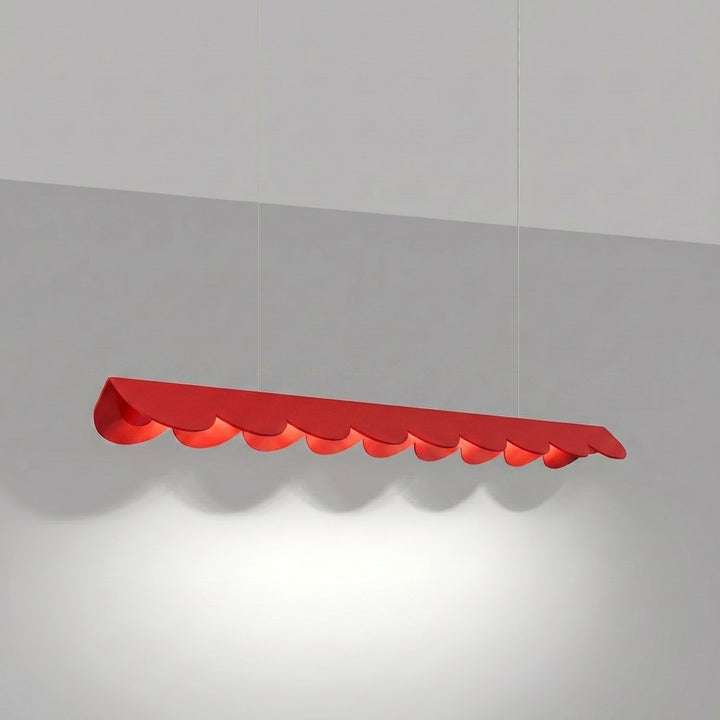 Suspension BISCUIT rouge allumée, suspendue