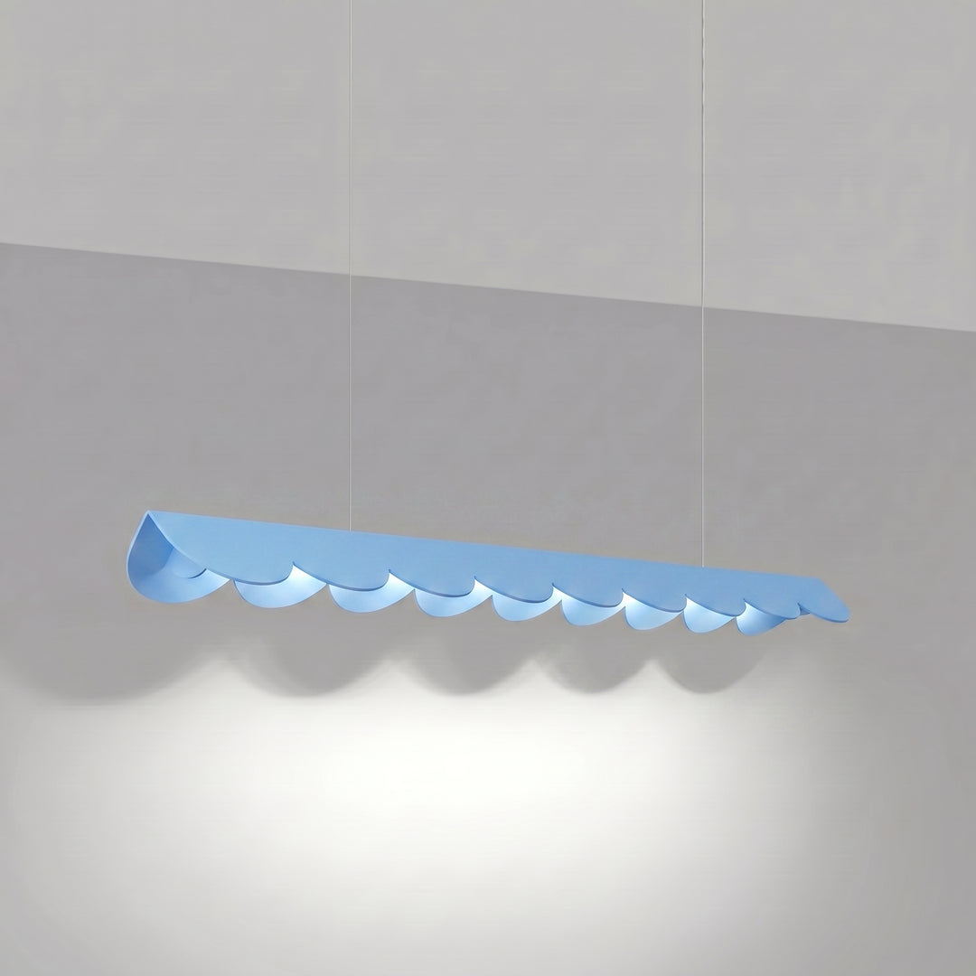 Suspension BISCUIT bleu clair allumée, suspendue