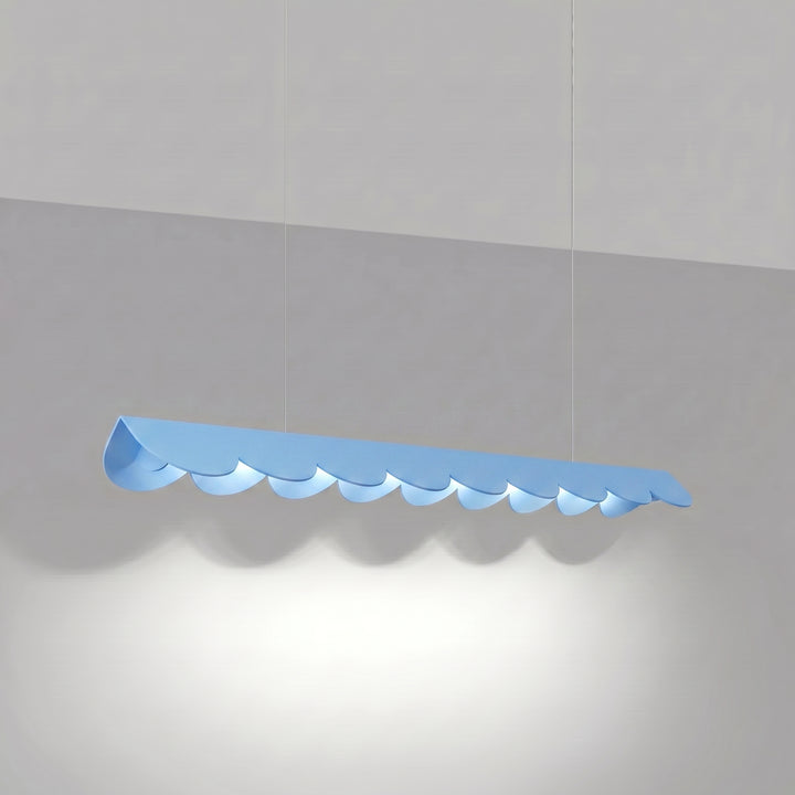 Suspension BISCUIT bleu clair allumée, suspendue