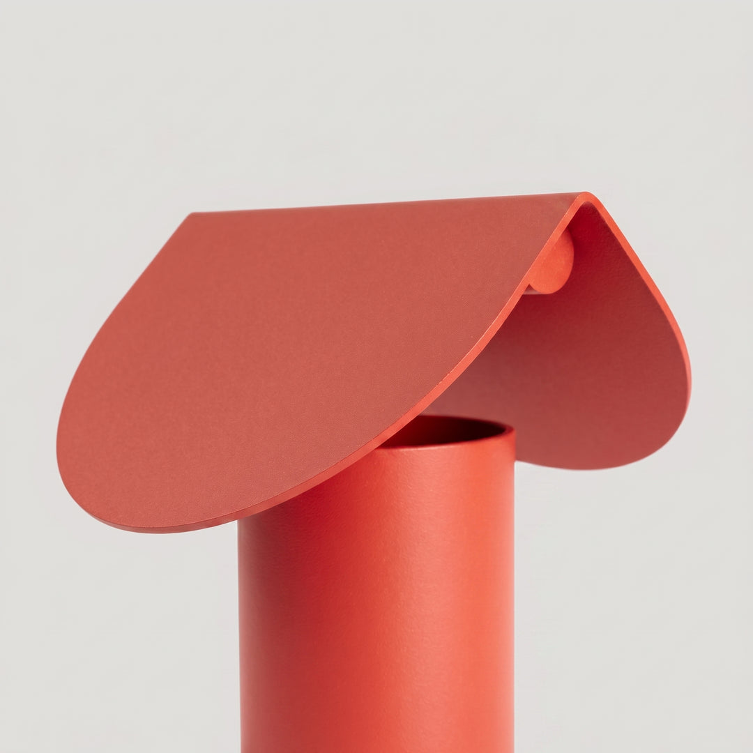 Lampe à poser BISCUIT rouge détail de l'abat-jour