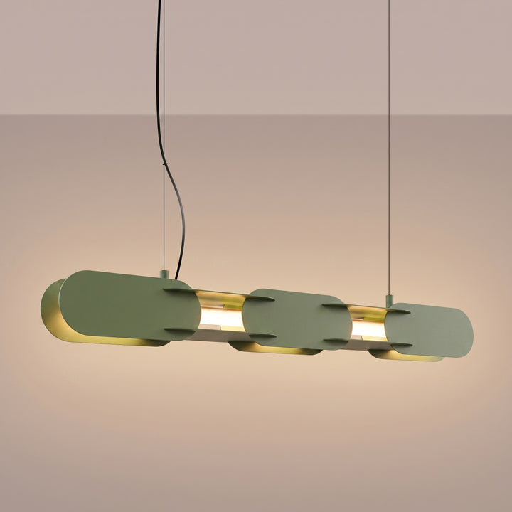Suspension CHAIN vert olive allumée, suspendue