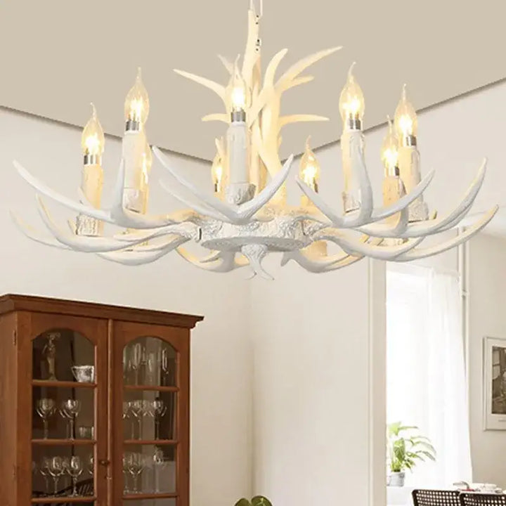 Suspension luminaire élégant en forme de cornes blanches moderne