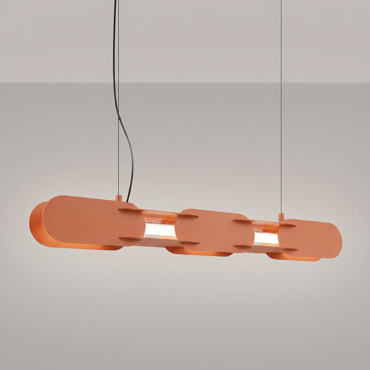 Suspension CHAIN ocre rouge allumée, suspendue