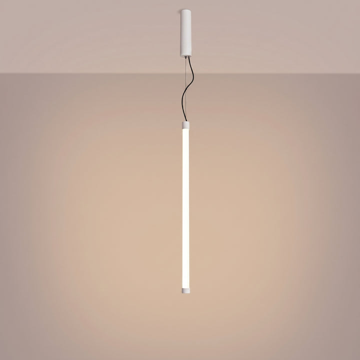 Suspension tube TRANG blanc allumée, suspendue