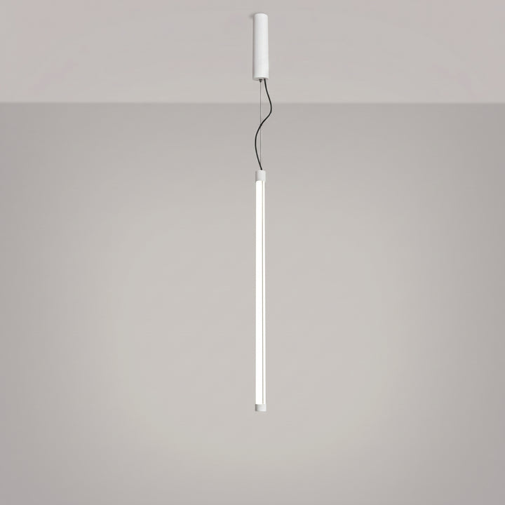 Suspension tube TRANG blanc allumée, suspendue