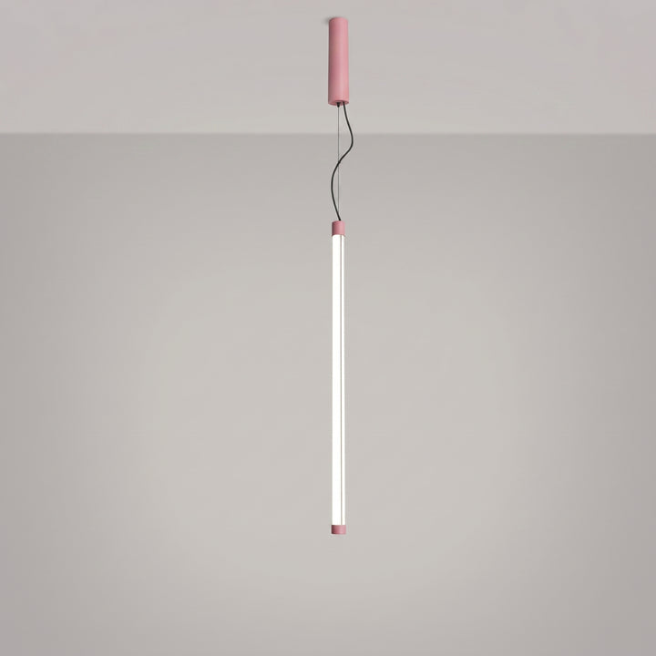 Suspension tube TRANG rose allumée, suspendue