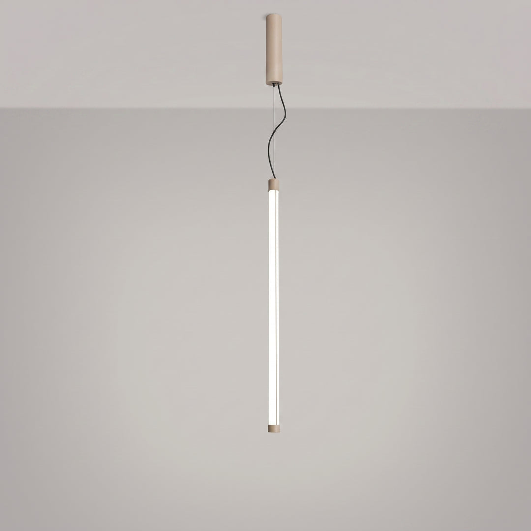 Suspension tube TRANG taupe allumée, suspendue