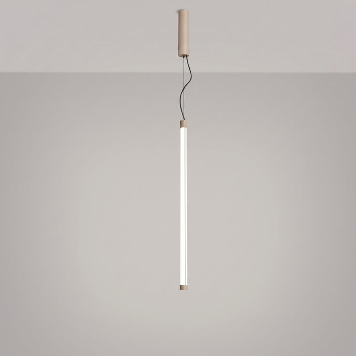Suspension tube TRANG taupe allumée, suspendue