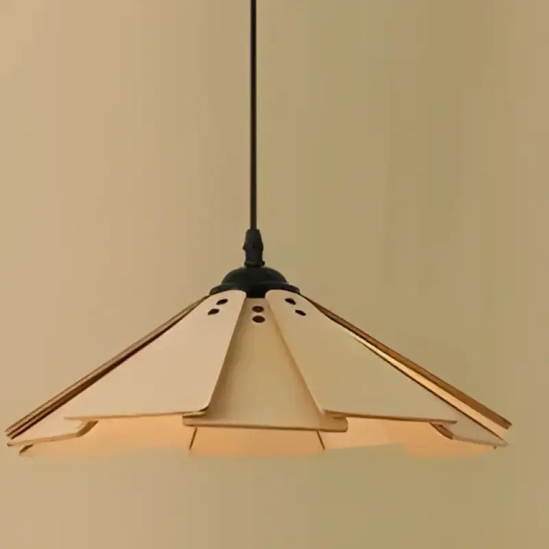 Suspension luminaire bois massif noyer design moderne chic