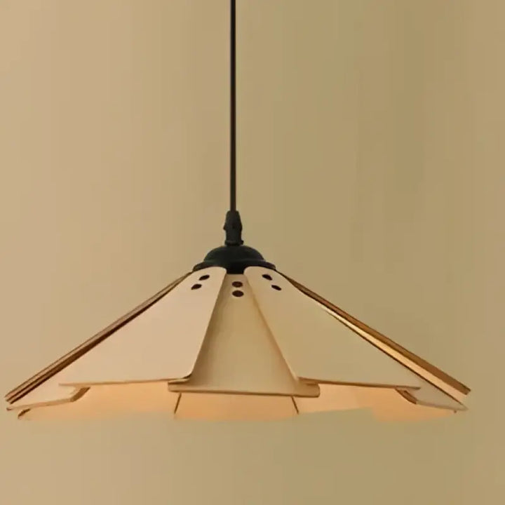 Suspension luminaire bois massif noyer design moderne chic