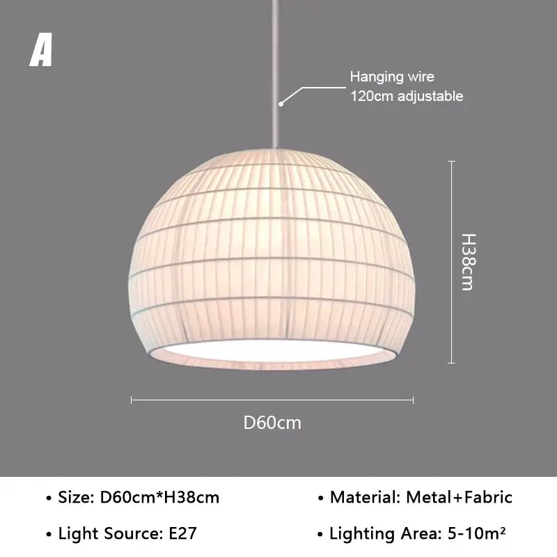 Suspension métal et tissu design élégant blanc chic