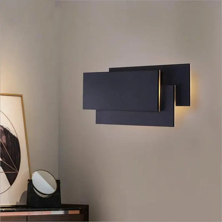 Applique murale led rectangles design moderne noir