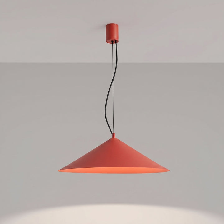 Suspension FINT rouge allumée, suspendue