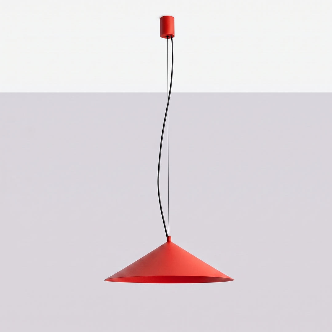 Suspension FINT rouge éteinte, vue en perspective