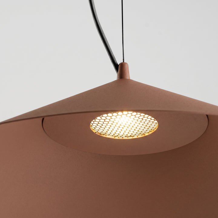 Suspension FINT moka allumée, grille nid d'abeille
