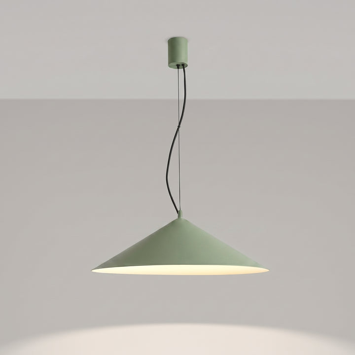 Suspension FINT vert olive allumée, suspendue