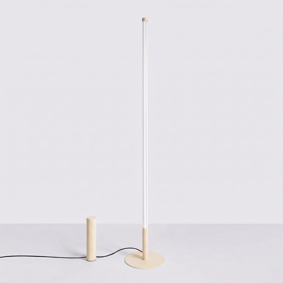 Lampadaire TRANG beige éteinte, vue d'ensemble