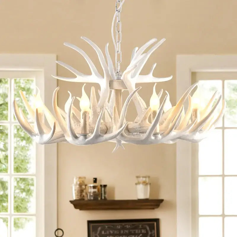 Suspension luminaire élégant en forme de cornes blanches moderne