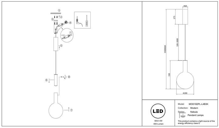 Suspension Luminaire | NEBULA (Globe)