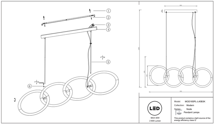 Suspension Luminaire | NODE (Ruban Noué)