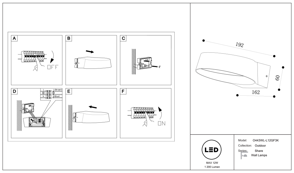 Schéma d'installation du luminaire