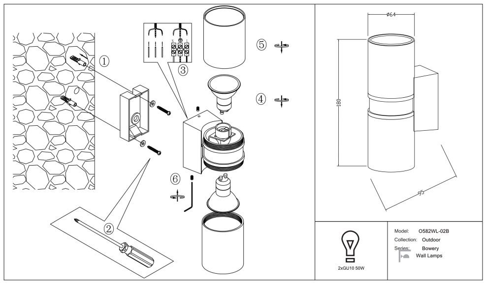 Schéma d'installation du luminaire