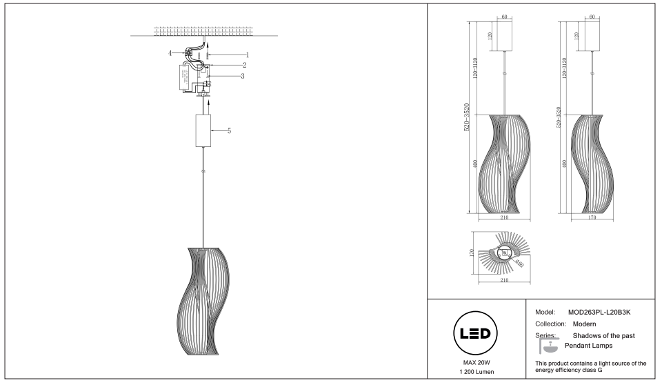 Schéma d'installation du luminaire