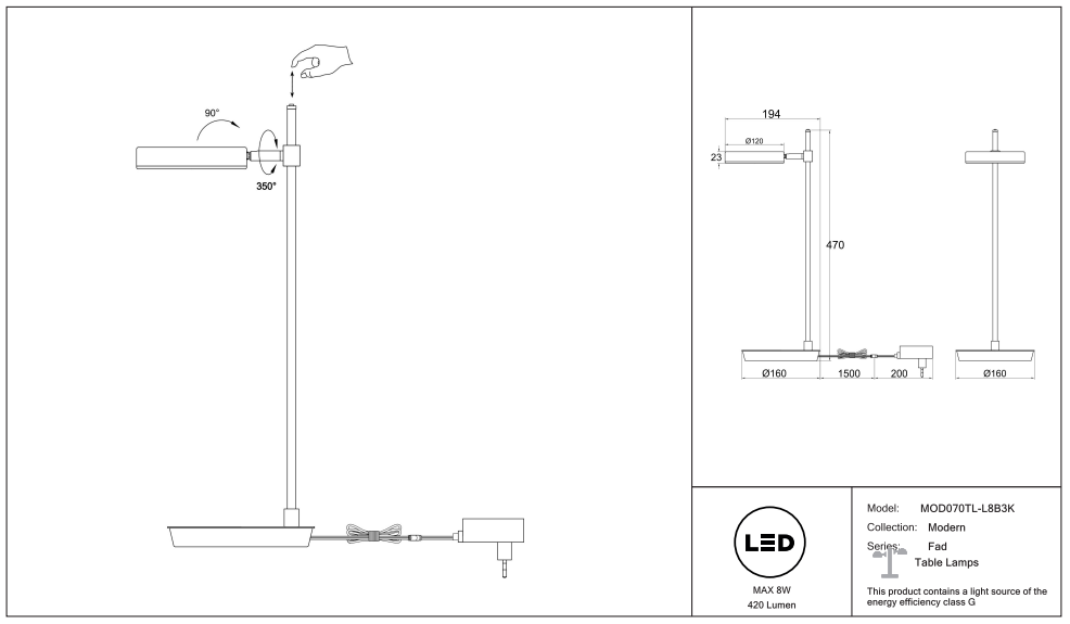 Schéma d'installation du luminaire
