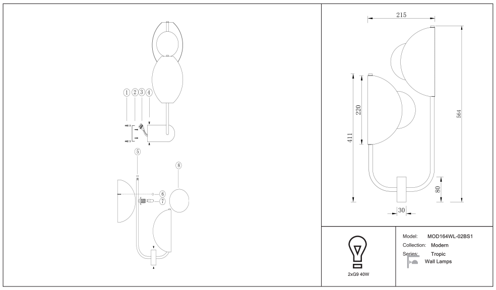 Schéma d'installation du luminaire