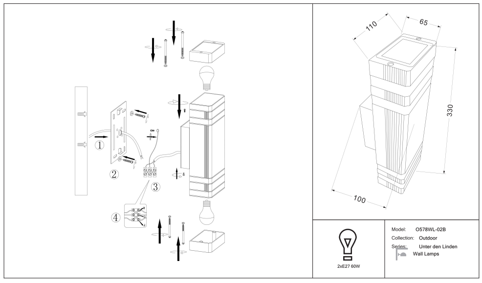 Schéma d'installation du luminaire