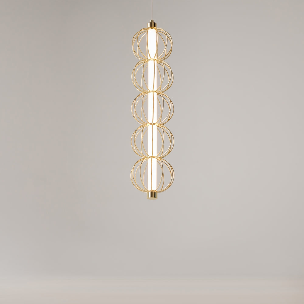 Suspension Luminaire | GOLDEN CAGE (Tube Vertical)