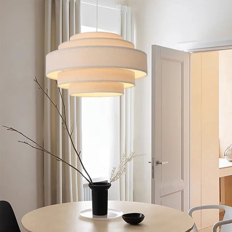 Nordic Fabric Pendant Light Wabi Sabi Led Chandelier for Living Room Bedroom Home Decor White cloth Pendant lamp