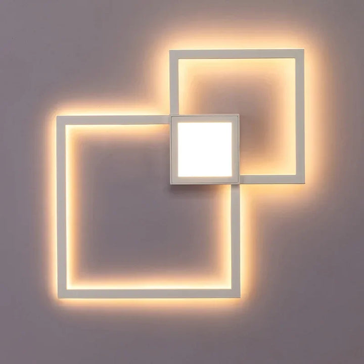 Simple Light Fixtures Square Sconce Dimming Light Wall Lamp LED Bedroom Living Room Wall DecorationLight Background