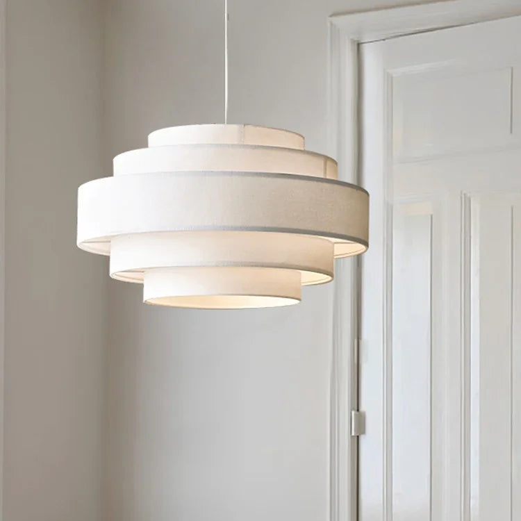 Nordic Fabric Pendant Light Wabi Sabi Led Chandelier for Living Room Bedroom Home Decor White cloth Pendant lamp