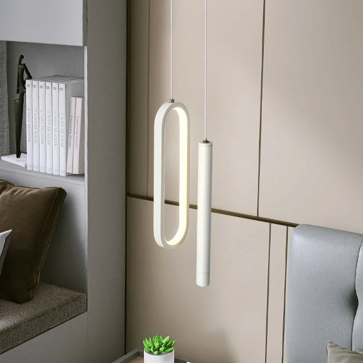 Suspension luminaire blanche nordique pour chambre moderne

