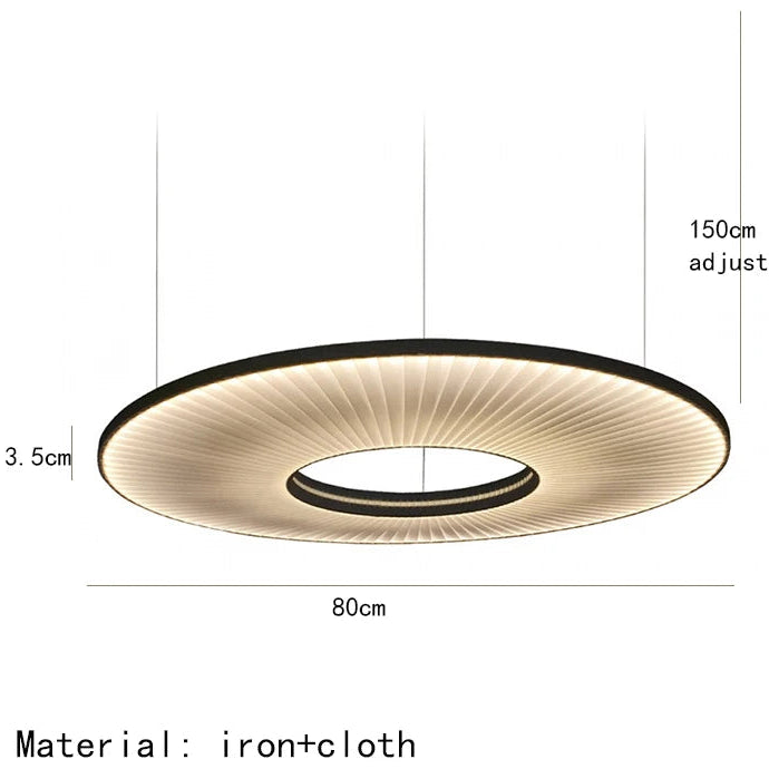 New Style Fabric LED Pendant Lights Ten Hours Round Parlor Shop Hotel Dining Room Hanglamp Art Deco Cord Adjustable