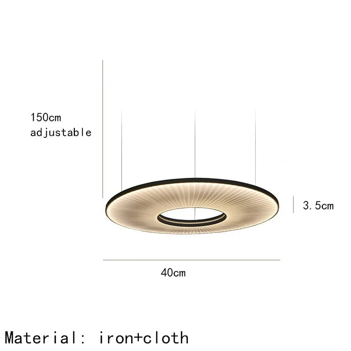 New Style Fabric LED Pendant Lights Ten Hours Round Parlor Shop Hotel Dining Room Hanglamp Art Deco Cord Adjustable