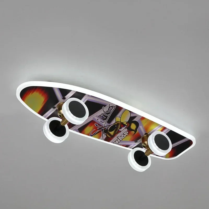 Creative Skateboard Ceiling Lights Nordic New Designer Children’s Room Lamps Modern Boy Girl Living Room Cartoon Decor