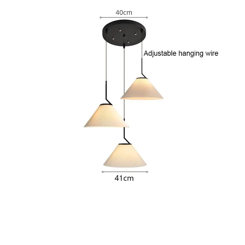 Nordic Pleated Cream LED Pendant Light For Living Room Kitchen Restaurant Chandelier Loft Hanging Lamp Luster Home Decoration