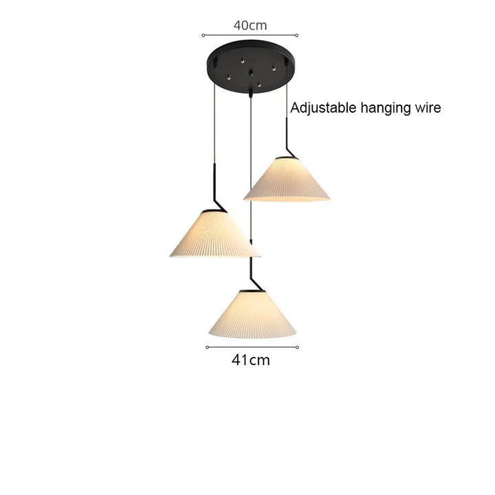 Nordic Pleated Cream LED Pendant Light For Living Room Kitchen Restaurant Chandelier Loft Hanging Lamp Luster Home Decoration