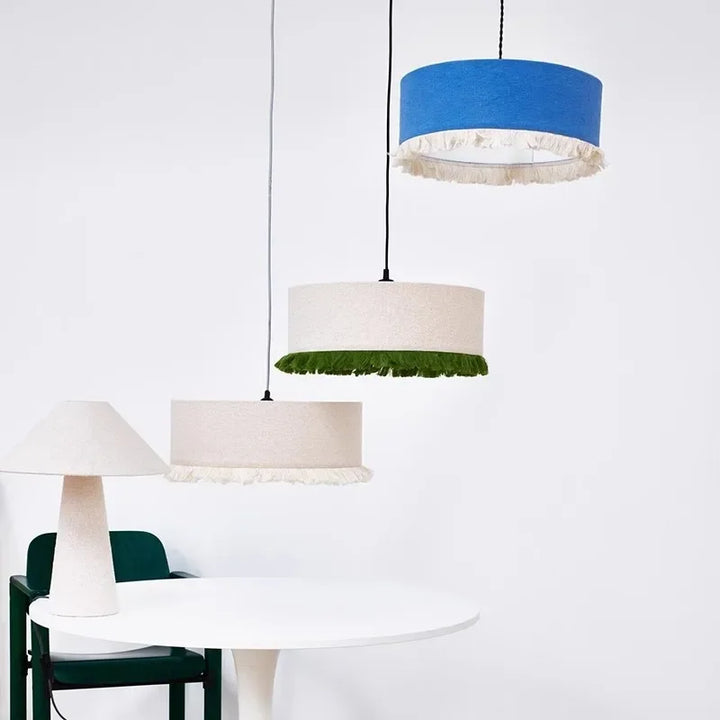 Living Room Bedroom Tassels Hanging Lamp Japan Cloth Pendant Light Vintage Restaurant Shop Chandelier for Mood Light Luster