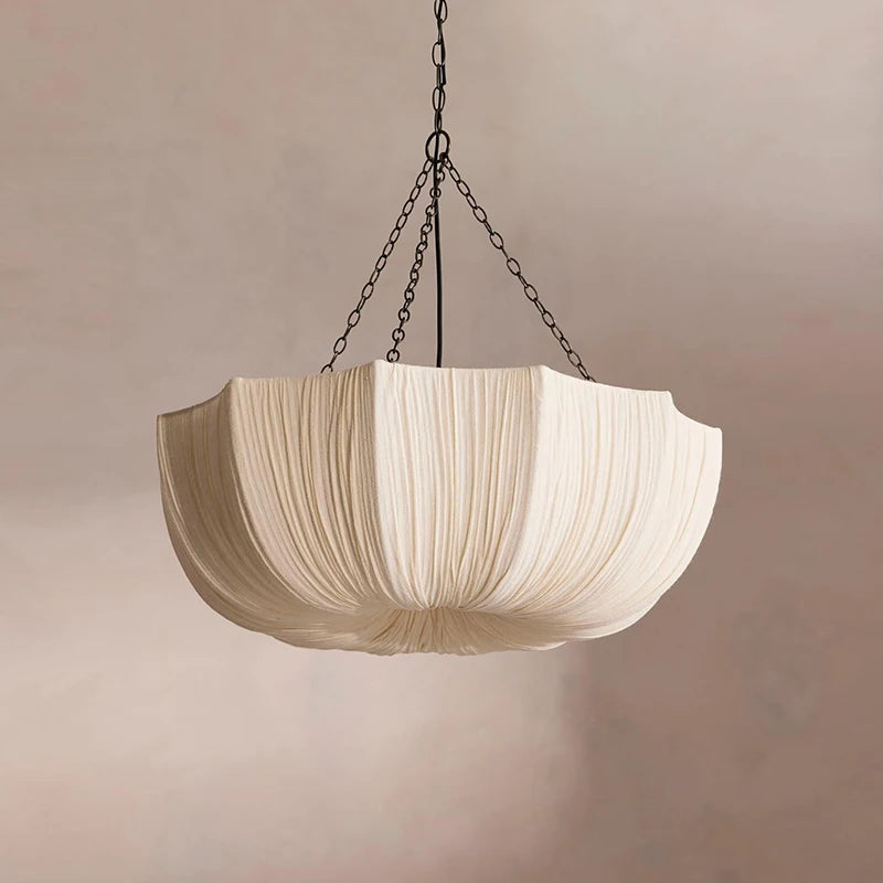 Suspension luminaire en forme de parapluie blanc texturé

