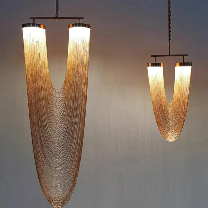 Larose Chandeliers Boho Metal Tassel Lamp Design Luxary Rose Gold Lamp Living Room Luster Unique Kitchen Stairwell Lighting