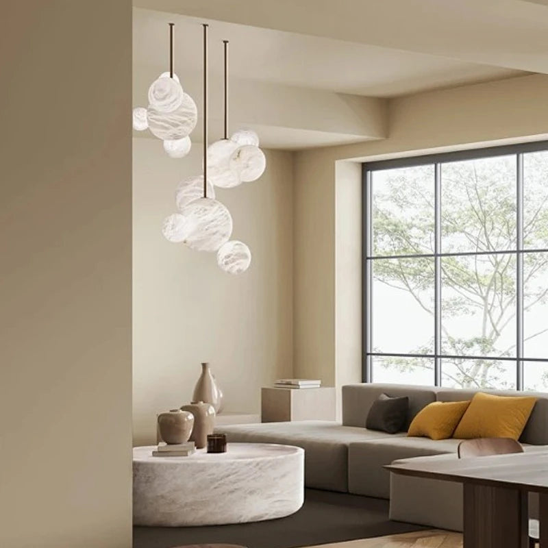 2025 Trendy Marble Joy Chrome Gold Hanging Lamps E14 LED Chandelier Lighting Luster Suspension Luminaire Lampen For Dinning Room