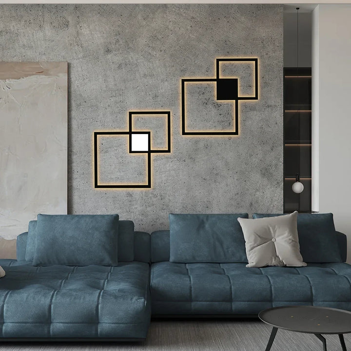 Simple Light Fixtures Square Sconce Dimming Light Wall Lamp LED Bedroom Living Room Wall DecorationLight Background