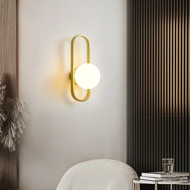 Bedroom Bedside LED E27 Wall Sconce Lamp Nordic Minimalist Modern Staircase Walkway Living Room Background Glass Light