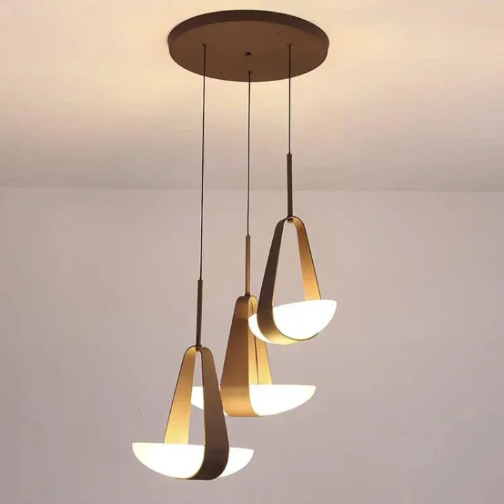 Nordic Ceiling Chandelier Creative Modern Home Decoration Belt Glass Led Lights Living Room Dining Bedroom Salon Luster Lighting