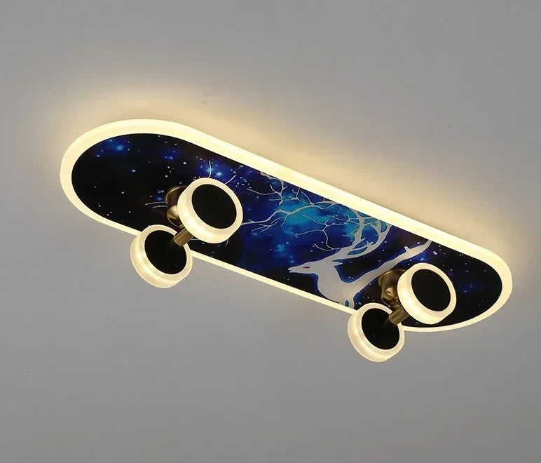 Creative Skateboard Ceiling Lights Nordic New Designer Children’s Room Lamps Modern Boy Girl Living Room Cartoon Decor