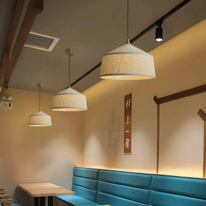 Suspension luminaire incandescente en tissus blanc ou noir