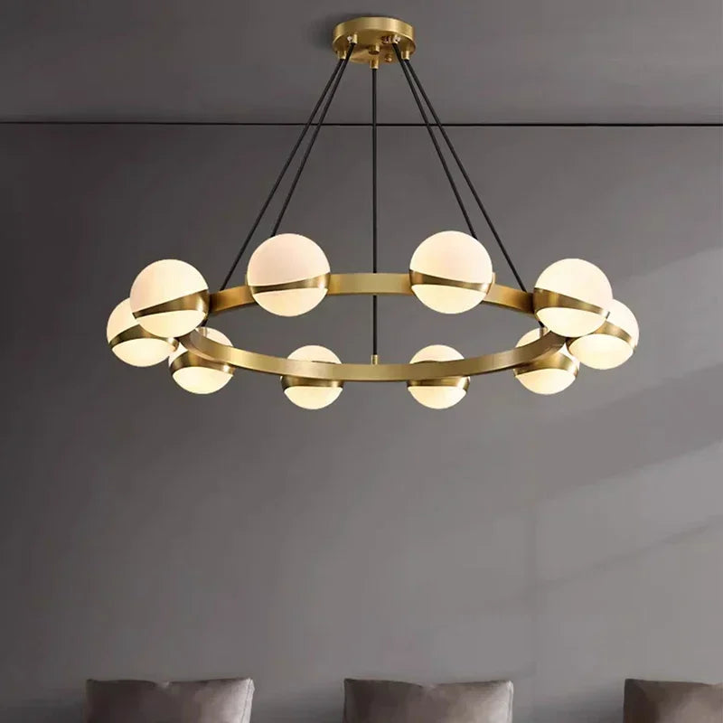 Nordic Creative Glass Ball LED Pendant Lights for Living Dining Room Restaunrant Kitchen Food Table Chandelier Luster Designer